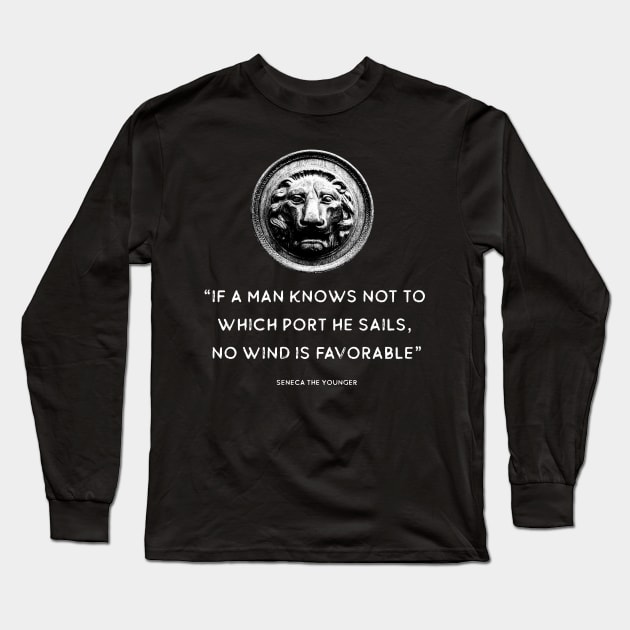 Stoic quote from Seneca Long Sleeve T-Shirt by emma17